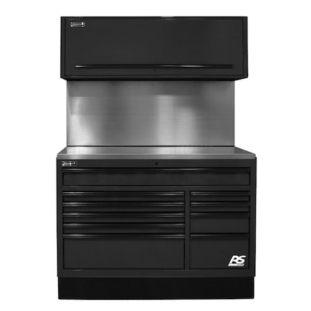 Homak 54in CTS Set with Solid Back Splash - Black BKCTS54001